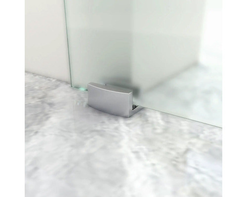 Detaliu cabină de duș cu fixare pe podea