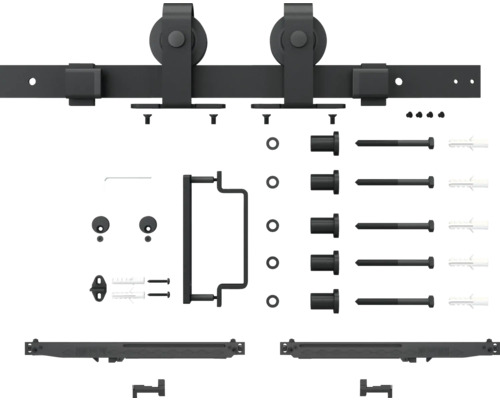 Set feronerie pentru uși glisante cu accesorii de montaj