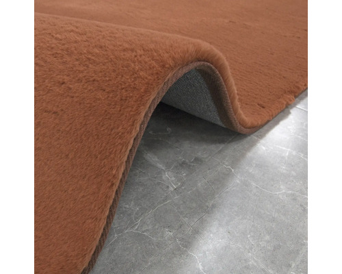 Imagine detaliată a unui covor maro cu fir înalt