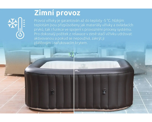 Cadă cu hidromasaj gonflabilă pentru utilizare pe timp de iarnă în aer liber.