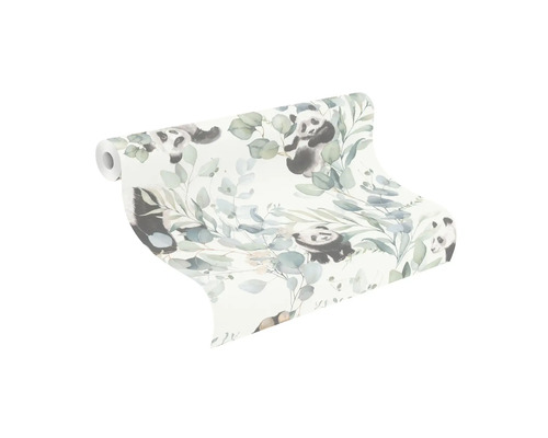 Rola de tapet cu model panda și ramuri de eucalipt