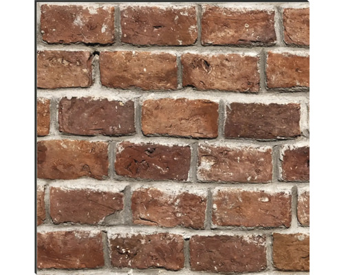 Prim-plan cu un perete cu cărămizi roșii și mortar gri.