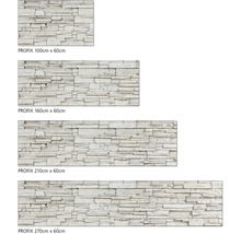 Mai multe mostre de placări de perete Profix de diferite dimensiuni.