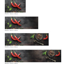 Diverse dimensiuni ale panoului de protecție pentru bucătărie cu motiv ardei iute