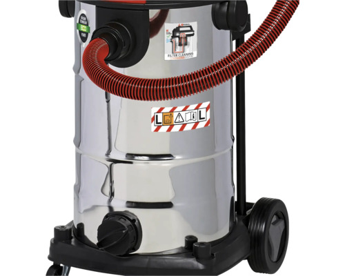 Aspirator umed uscat din oțel inoxidabil cu furtun roșu