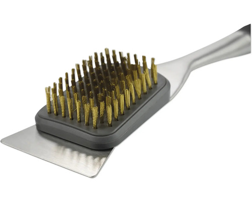 Perie de grătar cu racletă pentru curățarea grătarului.