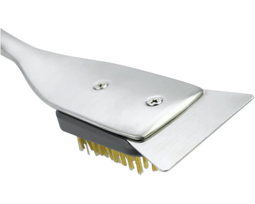 Perie de grătar din metal cu răzuitor