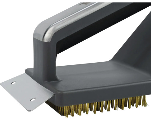 Perie grătar cu racletă pentru curățarea grătarului