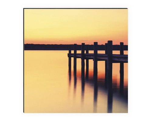 Tablou de perete cu debarcader în lac la apus