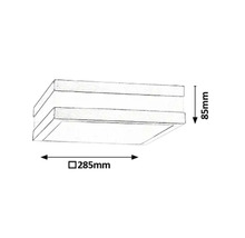 Desen tehnic al unei lămpi de tavan cu dimensiunile de 285 mm lățime și 85 mm înălțime.