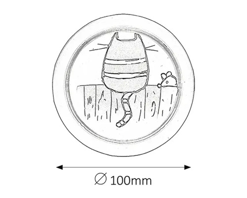 Sigiliu cu motiv de pisică și șoarece, diametru 100 milimetri