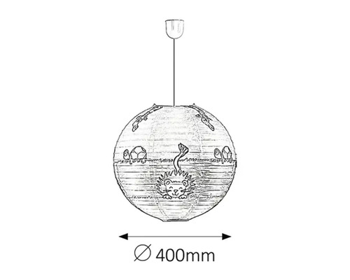Lampa suspendată cu motive animale, diametru 400 mm
