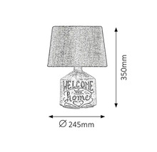 Lampă de masă cu dimensiunile de 350 mm înălțime și 245 mm diametru