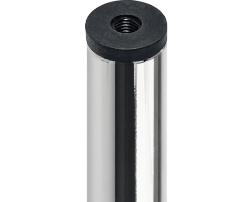 Picior metalic pentru mobilă cu filet și bază din plastic