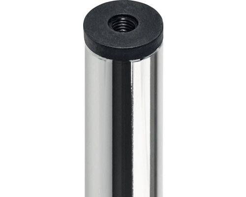 Vizualizare detaliată a unui picior de mobilă metalic cu filet