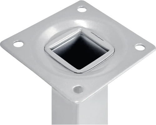 Picior de masă metalic cu placă de montaj pătrată și patru găuri de fixare