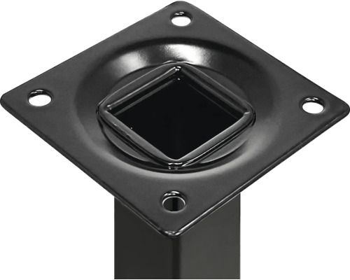 Placă de fixare pentru picior de masă din metal cu găuri pentru șuruburi