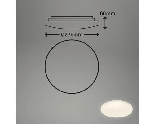 Desenul unei lămpi de plafon rotunde cu dimensiunile de 275 mm diametru și 60 mm înălțime