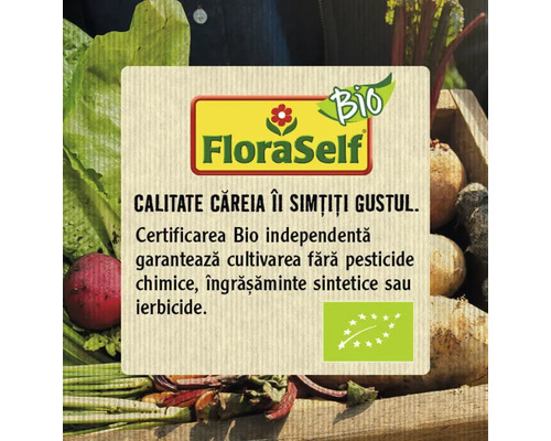 Sigla FloraSelf cu informații despre certificarea Bio