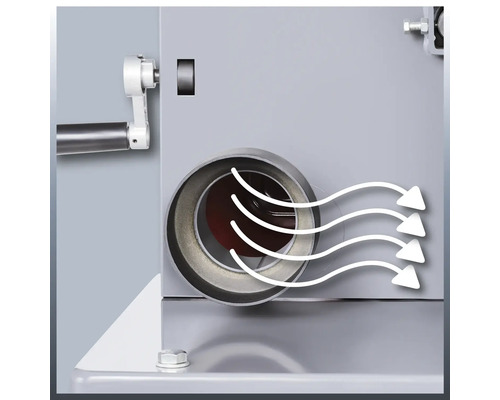 Prim-plan cu o duză de aspirație cu indicator de flux de aer pe o mașină