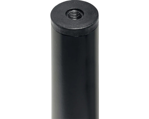 Imagine detaliată cu un picior de masă negru cu filet