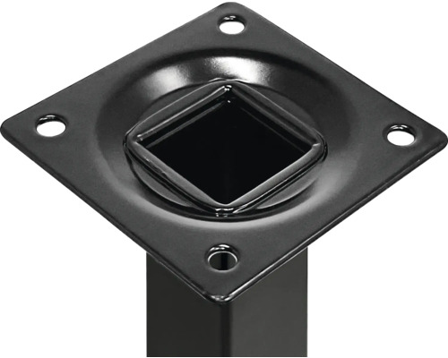 Placă de fixare a piciorului de masă din metal cu suport pătrat și patru orificii de fixare