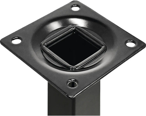 Picior de mobilă metalic cu placă de montaj și găuri