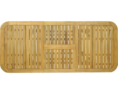 Blat de masă din lemn de tec cu model cu lamele