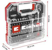 Trusă de scule Einhell cu 37 de piese, inclusiv cheie cu clichet și biți