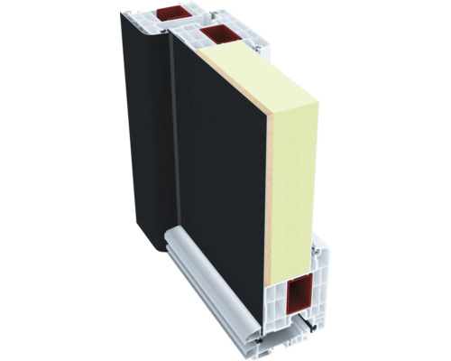 Secțiune transversală a unei ferestre din plastic cu izolație