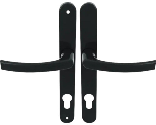 Set mânere de ușă negre cu rozetă lungă pentru uși de interior