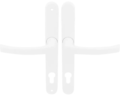 Două mânere de ușă albe pentru uși de interior