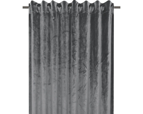 Cortină gri cu prindere cu bride