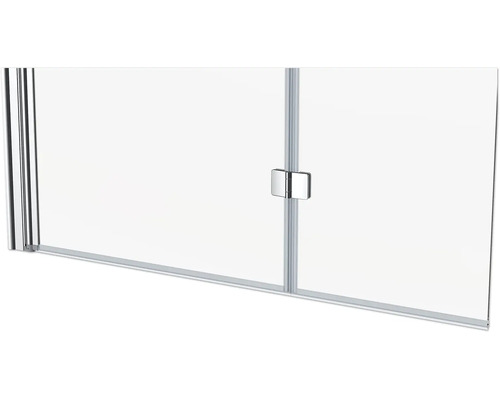 Imagine detaliată a unei cabine de duș cu sticlă adevărată și un mâner