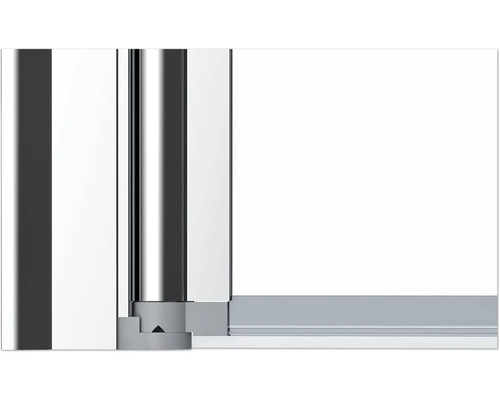 Imagine detaliată a unei cabine de duș cu elemente metalice