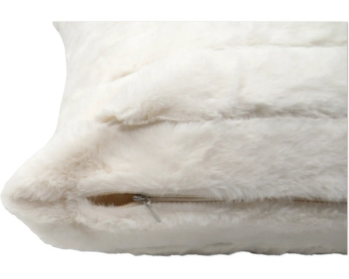 Pernă cu textură de blană și fermoar