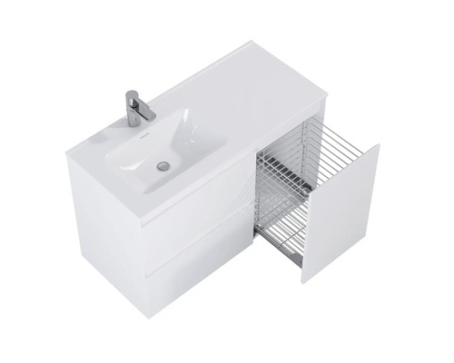 Dulap de lavoar cu extensie deschisă și baterie de lavoar