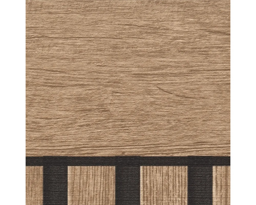 Placă decorativă de podea cu aspect de lemn și accente întunecate