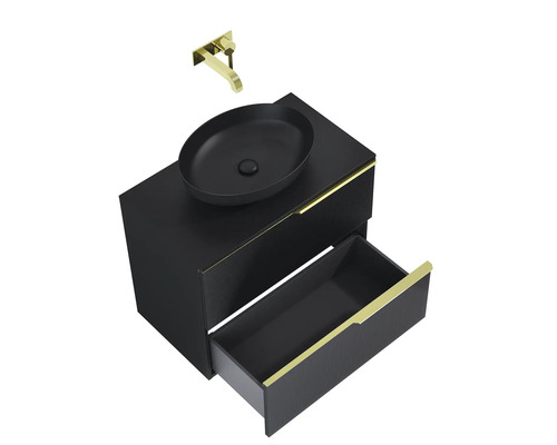 Combinație lavoar cu lavoar așezat, dulap inferior cu sertar și robinet