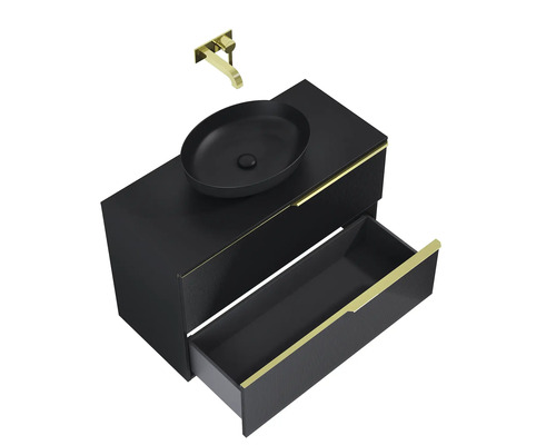 Mobilier de lavabo cu sertar, lavoar aplicat și baterie