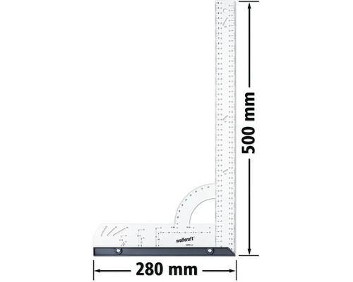 Limitator unghiular Wolfcraft cu dimensiunile 500 pe 280 milimetri