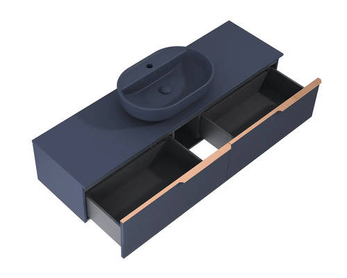 Mobilier de lavoar cu lavoar așezat și sertare pentru designul băii