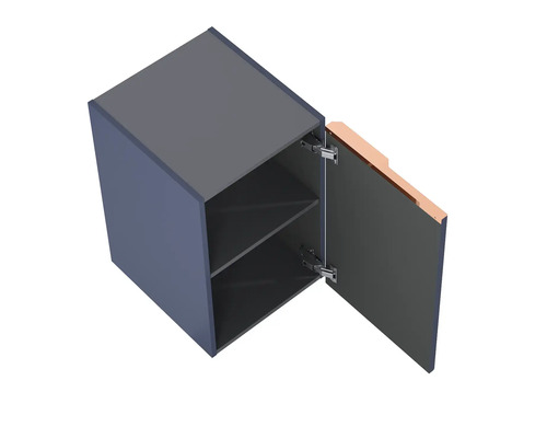 Dulap suspendat cu ușă deschisă și două rafturi pentru spațiu suplimentar de depozitare