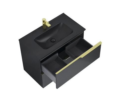 Dulap inferior pentru lavoar cu două sertare, robinet și chiuvetă