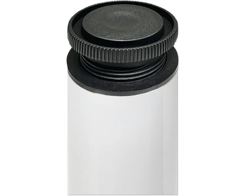 Recipient alb cu capac negru cu șurub