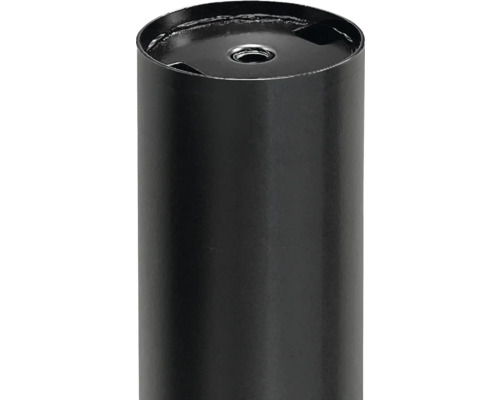 Manșon negru metalic pentru montarea stâlpilor de gard