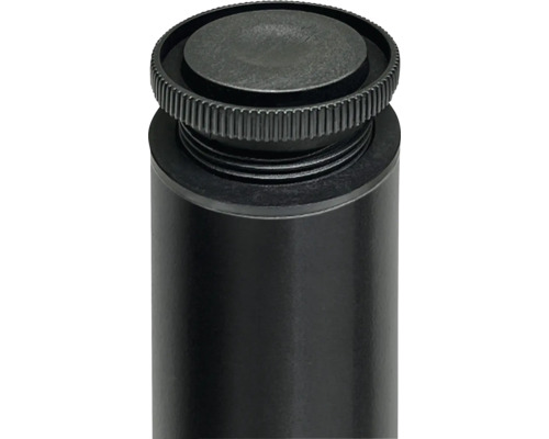 Cap rotativ negru al unui șurub metalic