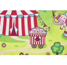 Ilustrație cu un cort de circ și un chioșc de bilete