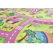 Covor de joacă cu drumuri, gelaterie, circ și motive de plajă