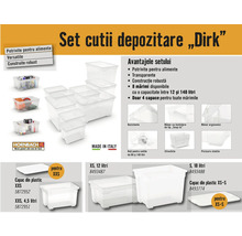 Capac pentru cutie depozitare plastic Dirk XXS 270x180x20 mm transparent-thumb-1